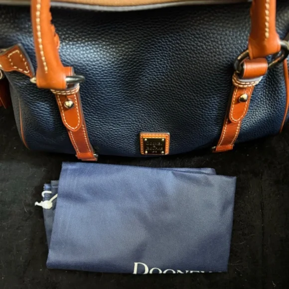 Dooney & Bourke Pebble Grain Navy Satchel - Used only 2 days! - Picture 2 of 16